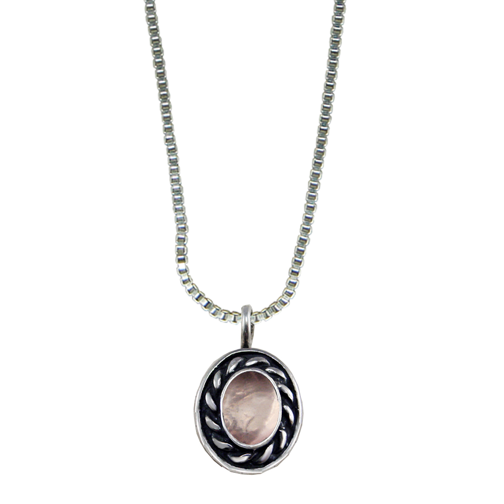 Sterling Silver Little Rose Quartz Pendant Necklace